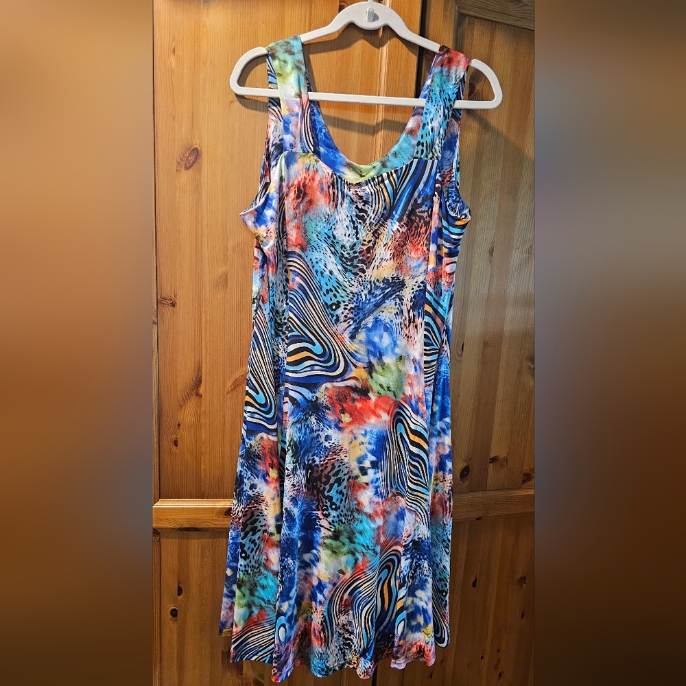 Multicolor Sleeveless Women's Dress A Line XL